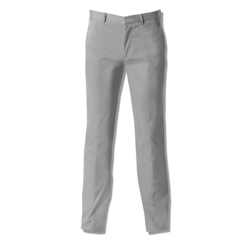 Pantaloni a gamba diritta con due tasche posteriori a filetto, Grigio, large