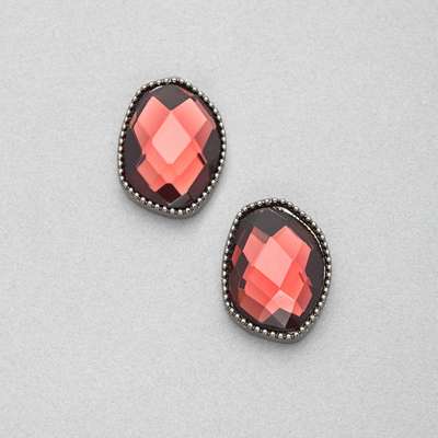 Light Hematite Button Clip-on Earrings, Hematite, medium
