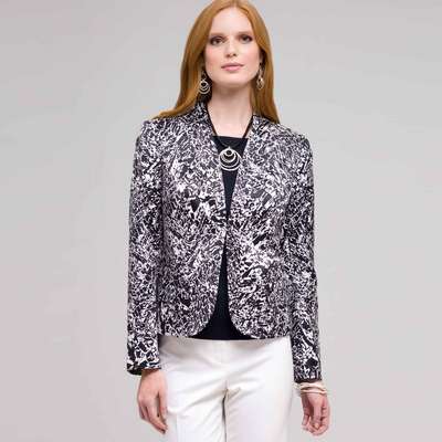 Giacca aperta senza pince, Seppia multicolore, medium