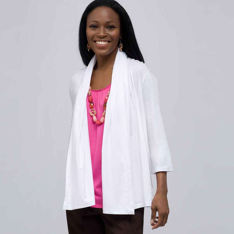 Gilet drapé, Blanc, large