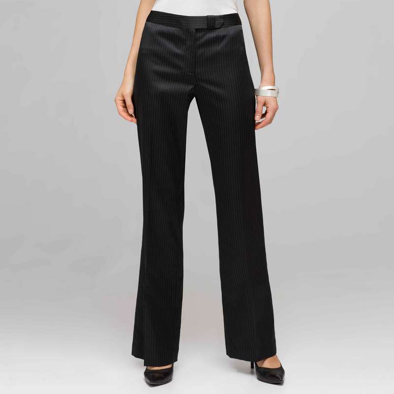 Pantaloni bootcut, Bianco e nero, large